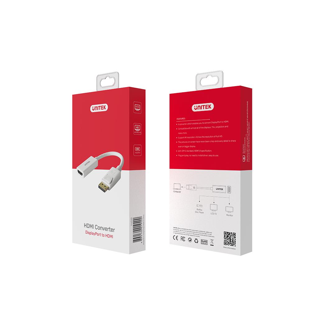 UNITEK 4K 30Hz DisplayPort to HDMI 1.4 Adapter