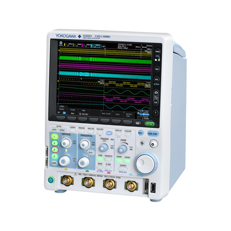 Yokogawa DLM3022 Mixed Signal Oscilloscope, 200 MHz, 2-Ch, 2.5 GS/s, 8.4" Touchscreen, 500 Mpts Memory, Serial Bus & Power Analysis Ready