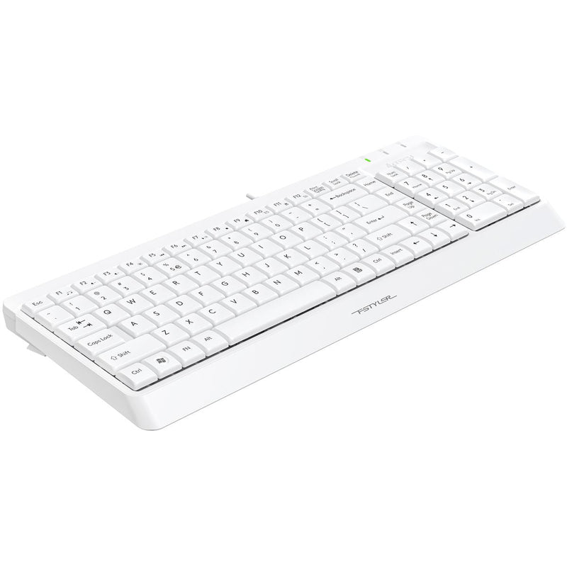 A4Tech FK15 2-Section Compact Keyboard - Arabic/English - FK15 White - Keyboards - alnabaa.com - النبع