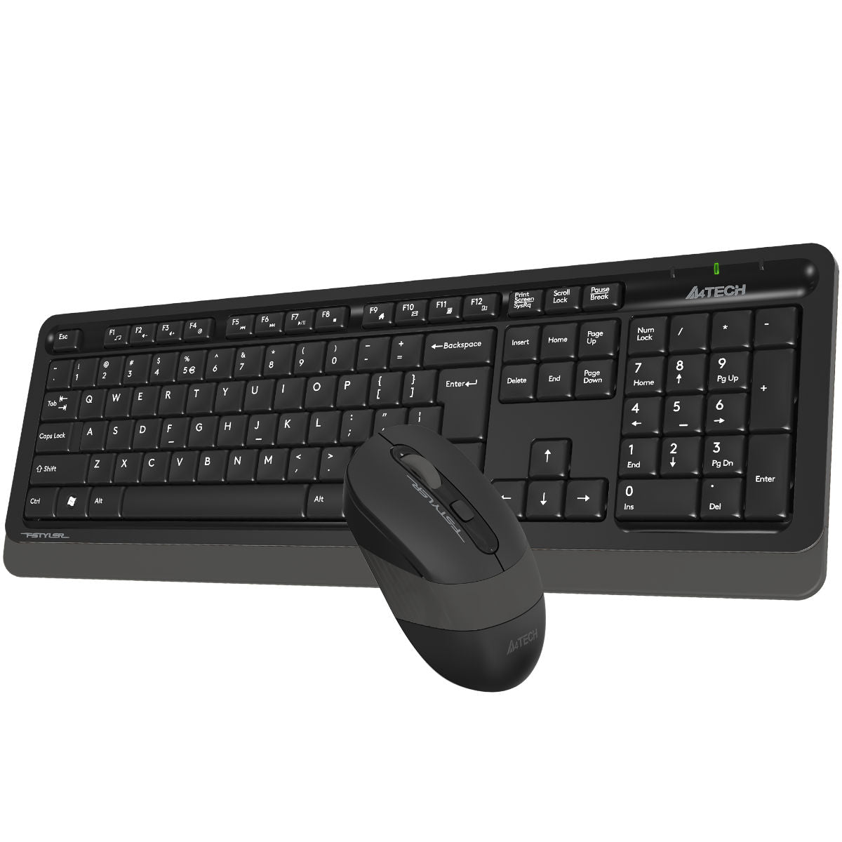A4Tech Fstyler Sleek Wireless Keyboard & Mouse Combo - Arabic/English - FG1010 Grey - Mice & Keyboard Combo - alnabaa.com - النبع