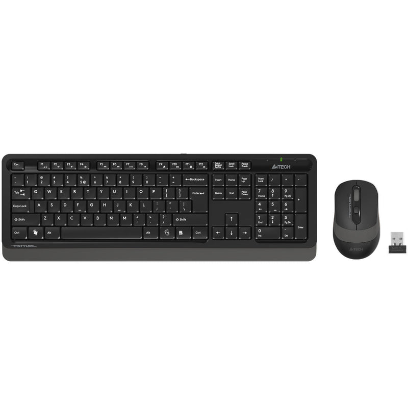 A4Tech Fstyler Sleek Wireless Keyboard & Mouse Combo - Arabic/English - FG1010 Grey - Mice & Keyboard Combo - alnabaa.com - النبع