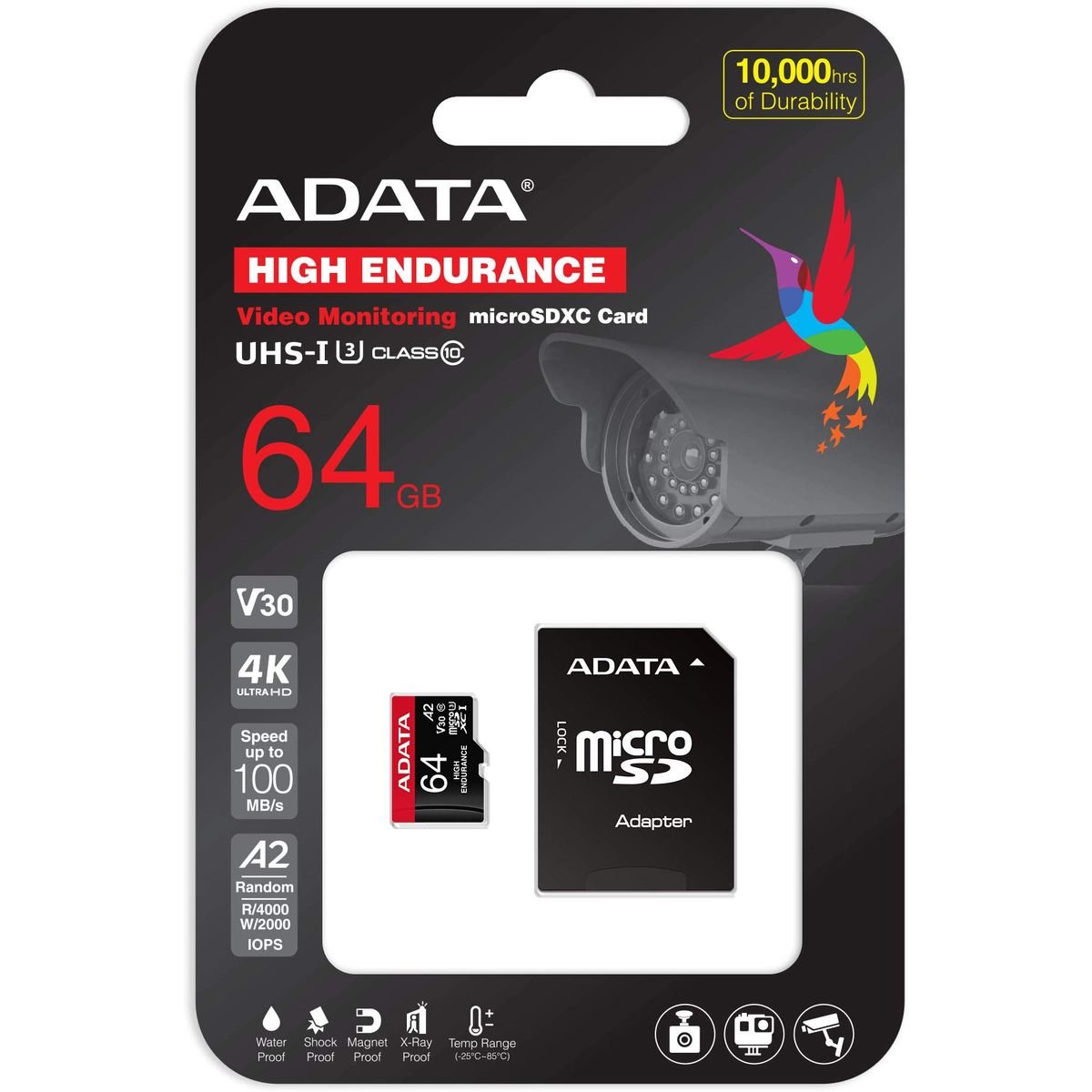 ADATA Memory Card SD 6.0 with Adapter - 64GB - microSDXC/SDHC UHS-I - AUSDX64GUI3V30SHA2-RA1 - Memory Cards - alnabaa.com - النبع