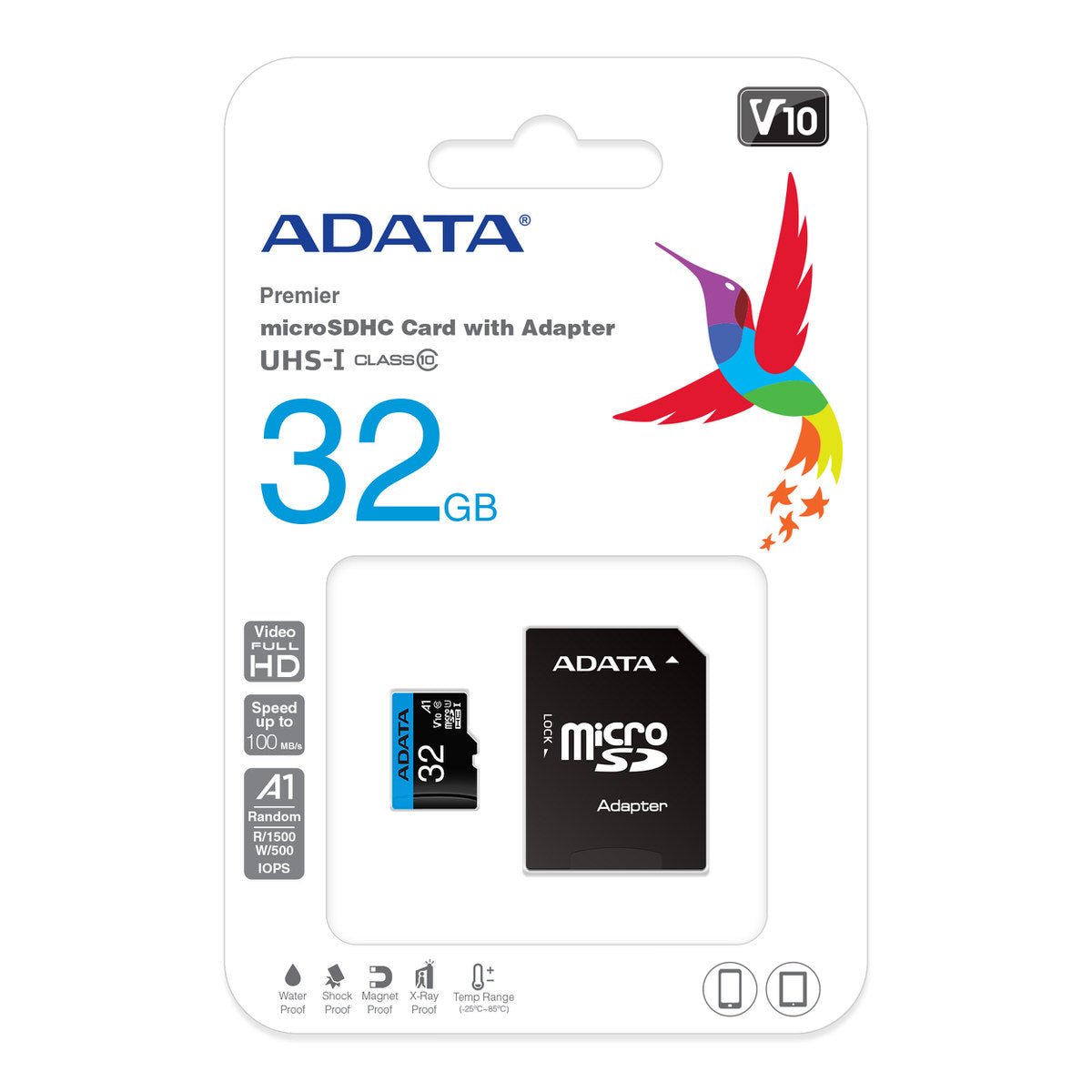 ADATA Premier Memory Card SD 5.1 with Adapter - 32GB - microSDXC UHS-I - AUSDH32GUICL10A1-RA1 - Memory Cards - alnabaa.com - النبع