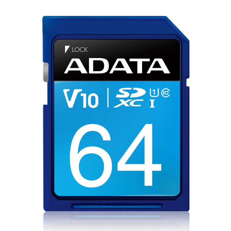 ADATA Premier Memory Card SDA 3.0 - 64GB - SDXC UHS-I - ASDX64GUICL10-R - Memory Cards - alnabaa.com - النبع