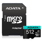 ADATA Premier Pro Memory Card SD 6.0 with Adapter - 512GB - microSDXC UHS-I - AUSDX512GUI3V30SA2-RA1 - Memory Cards - alnabaa.com - النبع