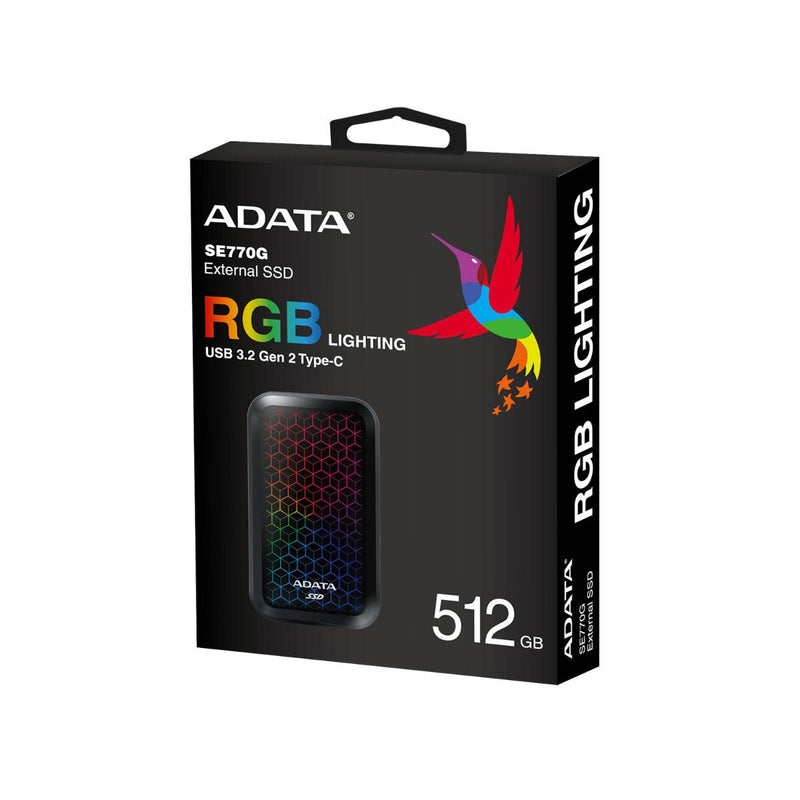 ADATA SE770G RGB USB3.2 Type-C External SSD - ASE770G-512GU32G2-CBK - External SSD - alnabaa.com - النبع