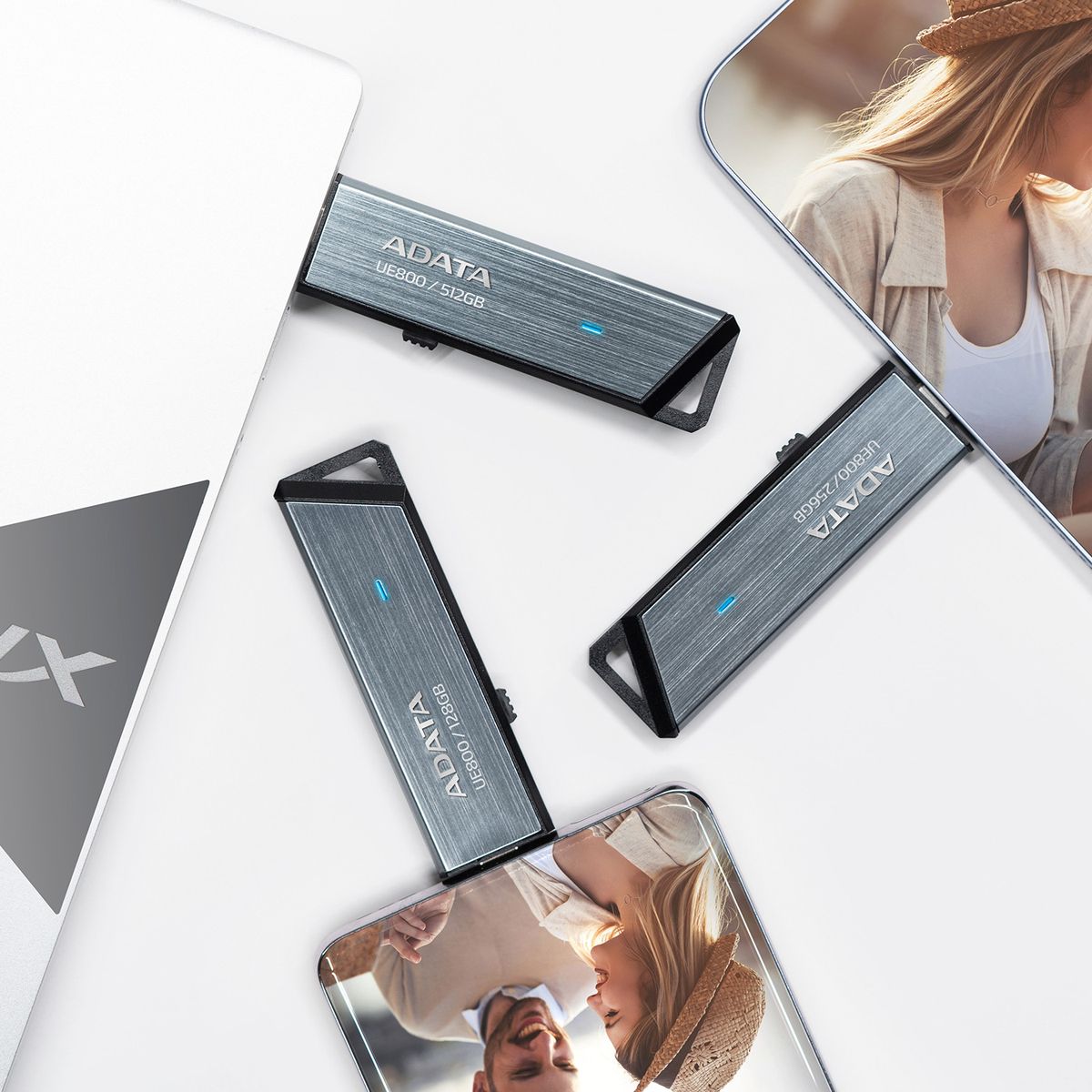 ADATA UE800 USB-C 1000MB/s USB 3.2 Gen2 Flash Drive - AELI-UE800-128G-CSG - USB Flash Drives - alnabaa.com - النبع