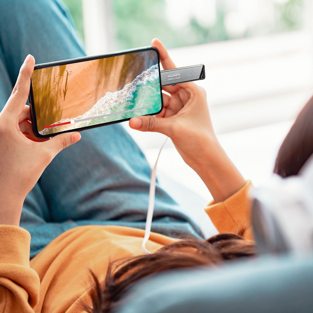 ADATA UE800 USB-C 1000MB/s USB 3.2 Gen2 Flash Drive - AELI-UE800-128G-CSG - USB Flash Drives - alnabaa.com - النبع