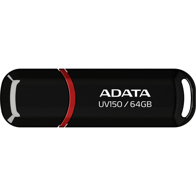 ADATA UV150 USB 3.2 Snap-on Cap Flash Drive - AUV150-64G-RBK - USB Flash Drives - alnabaa.com - النبع