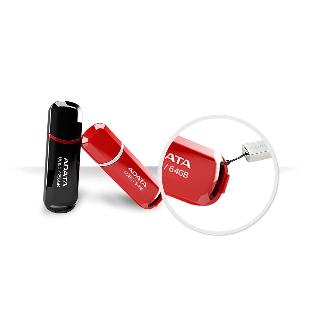 ADATA UV150 USB 3.2 Snap-on Cap Flash Drive - AUV150-16G-RBK - USB Flash Drives - alnabaa.com - النبع