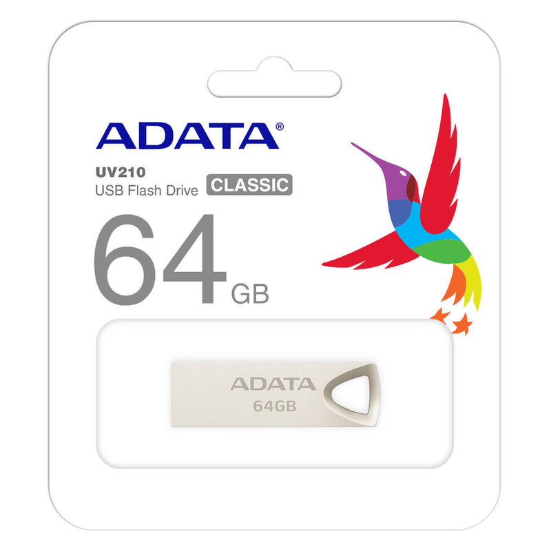 ADATA UV210 2.0 USB Flash Drive - AUV210-64G-RGD - USB Flash Drives - alnabaa.com - النبع