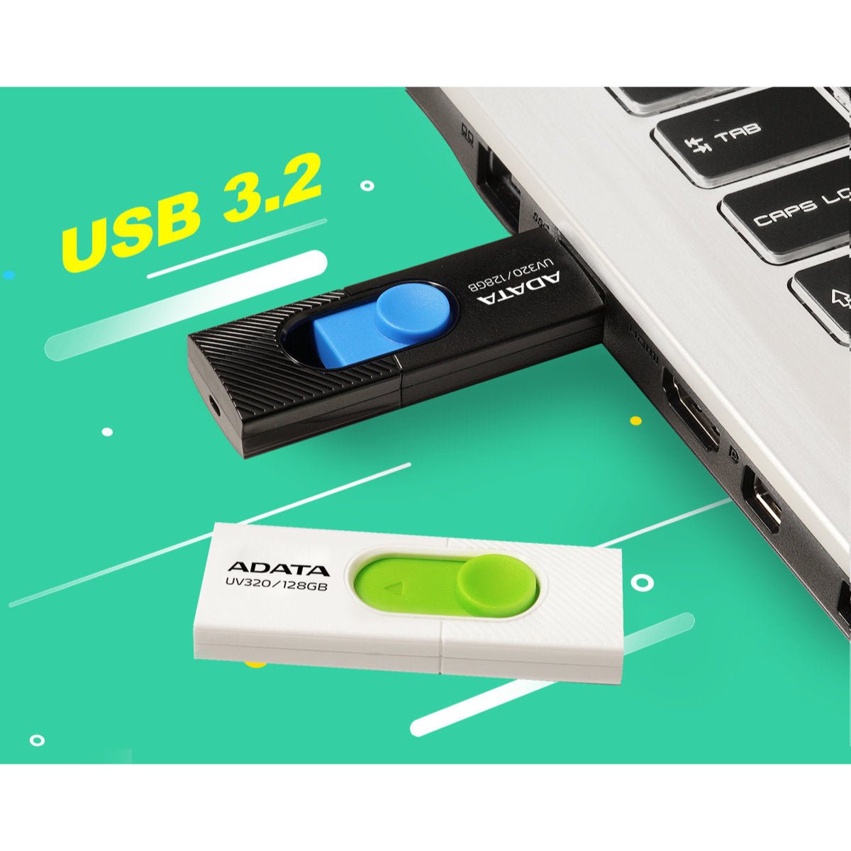 ADATA UV320 USB 3.2 Flash Drive - AUV320-32G-RWHGN - USB Flash Drives - alnabaa.com - النبع