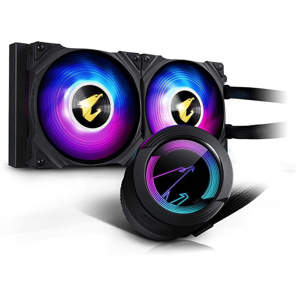 AORUS WATERFORCE 240 AIO Liquid CPU Cooler - 2x120mm ARGB Fans - AORUS WATERFORCE 240 - Fans & CPU Coolers - alnabaa.com - النبع