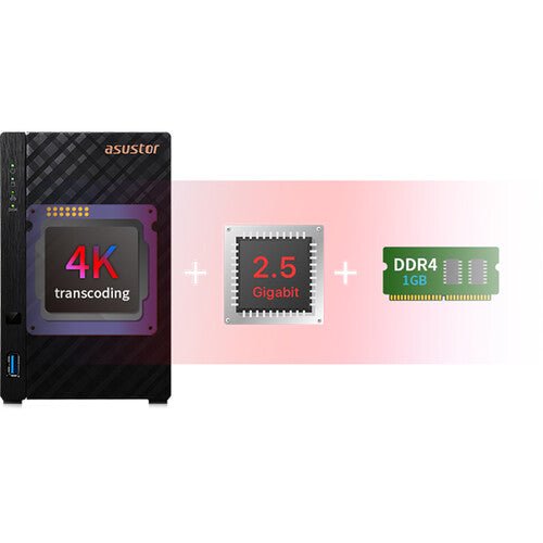 Asustor DRIVESTOR 2 ,Tower-2-Bay NAS Storage - AS1102T - NAS - alnabaa.com - النبع