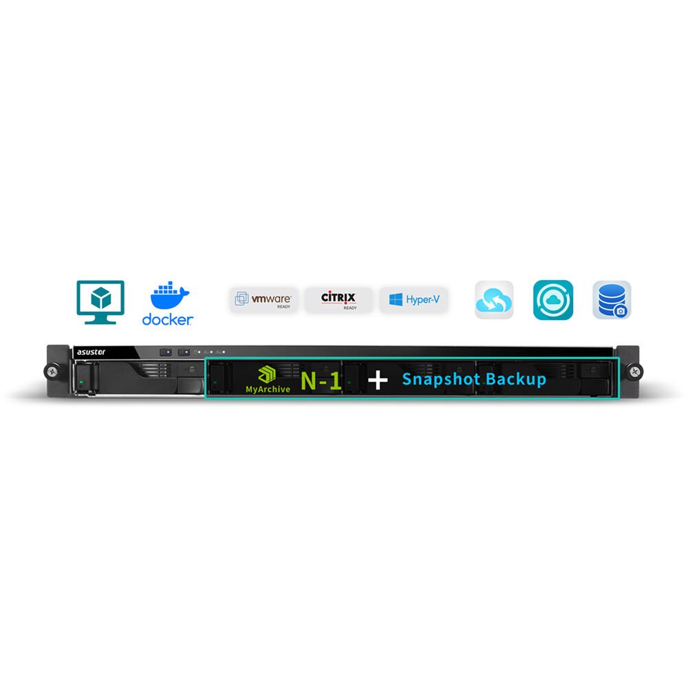 Asustor Lockerstor 4RS 4-Bay 1U Rackmount NAS Enclosure - AS6204RS - NAS - alnabaa.com - النبع