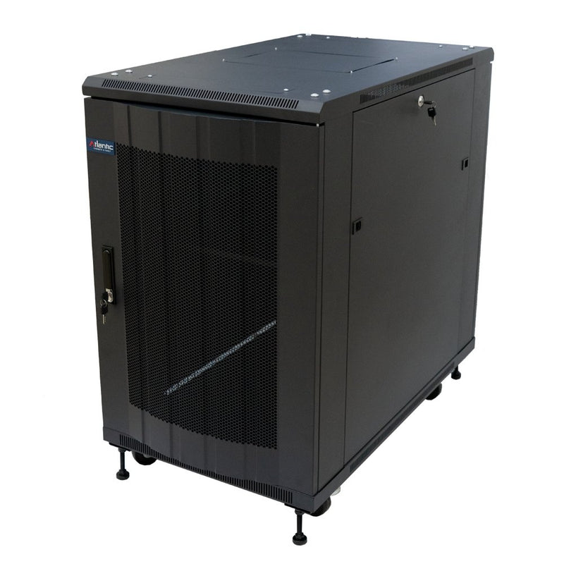 Atlantic 22U Server Rack Cabinet 60cm Extra Wide-100cm Deep Enclosure - Grill - AT6022GR-BK - Rack - Cabinet - alnabaa.com - النبع