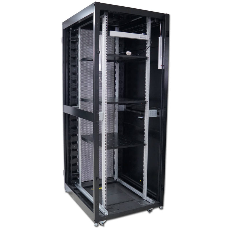 Atlantic 42U 1300kg Server Rack Cabinet - 80cm Extra Wide - 100cm Deep Enclosure -Grill - AT8042GR13-BK - Rack - Cabinet - alnabaa.com - النبع