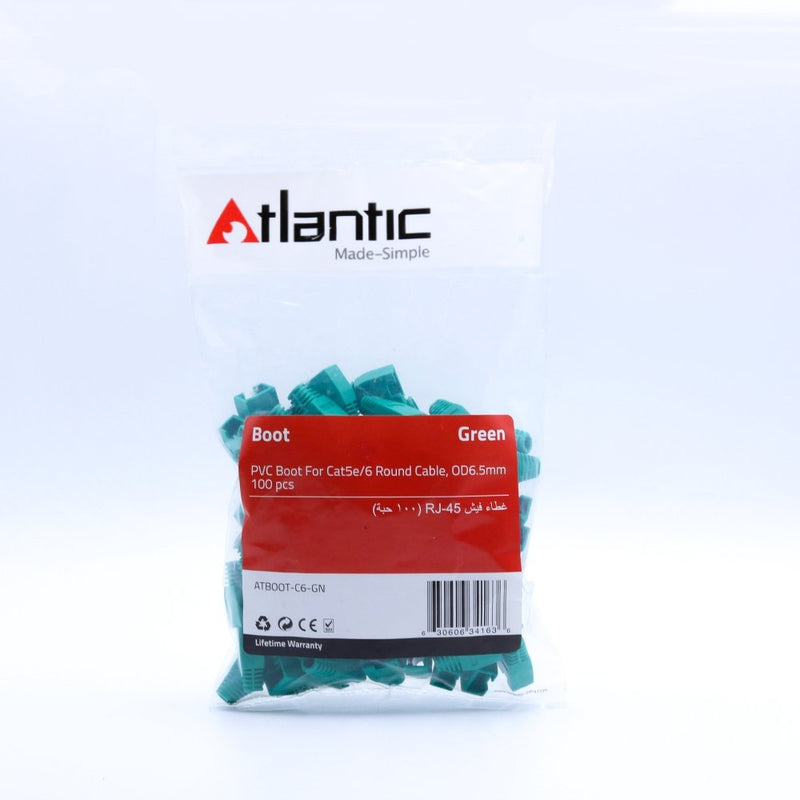 Atlantic Boot Cat6 (100-pieces) - ATBOOT-C6-GN - Network Accessories - alnabaa.com - النبع