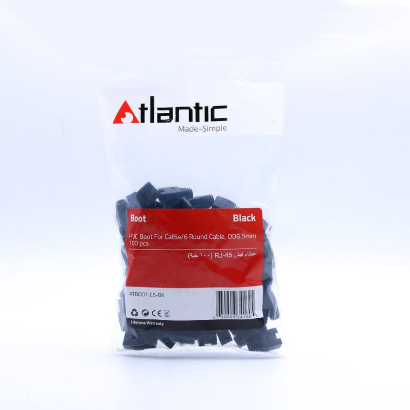 Atlantic Boot Cat6 (100-pieces) - ATBOOT-C6-BK - Network Accessories - alnabaa.com - النبع