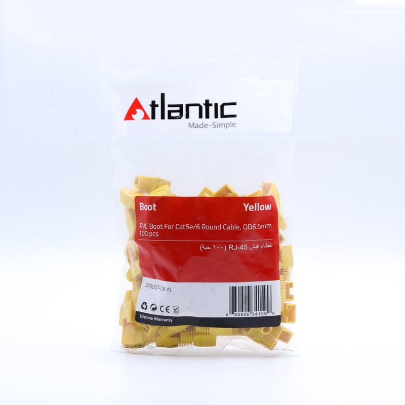 Atlantic Boot Cat6 (100-pieces) - ATBOOT-C6-YL - Network Accessories - alnabaa.com - النبع