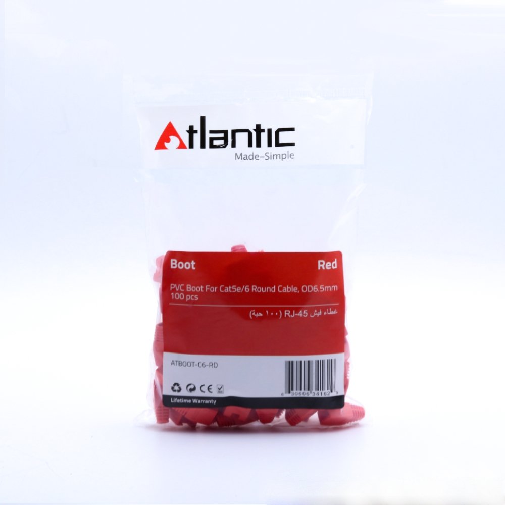 Atlantic Boot Cat6 (100-pieces) - ATBOOT-C6-RD - Network Accessories - alnabaa.com - النبع