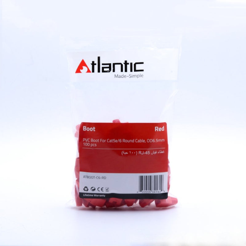 Atlantic Boot Cat6 (100-pieces) - ATBOOT-C6-RD - Network Accessories - alnabaa.com - النبع