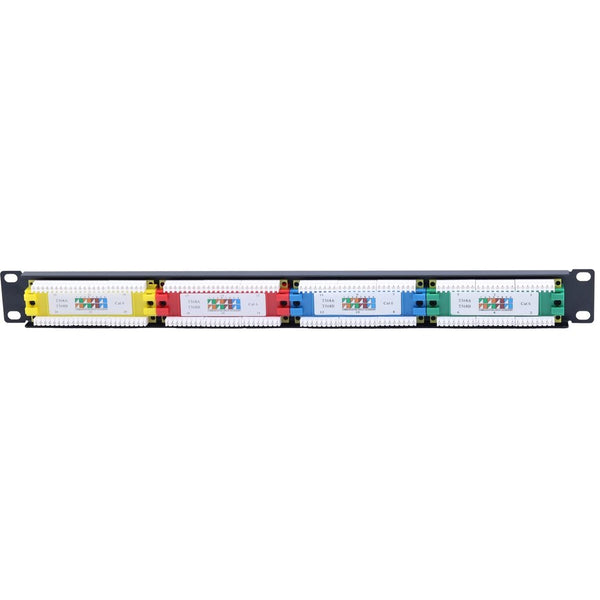 Atlantic 24-Port Cat6 UTP Patch Panel – 1U Rack Mount, 45° Angled Desi