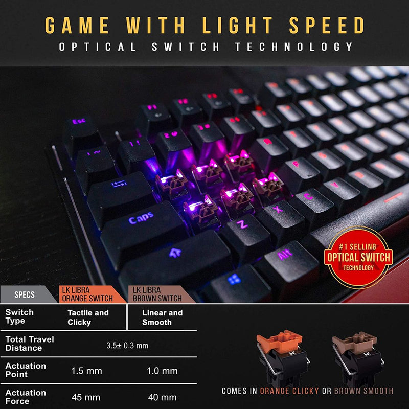 Bloody B975 Light Strike RGB Optic Gaming Keyboard (LK Libra Orange Switch) - B975 - Keyboards - alnabaa.com - النبع