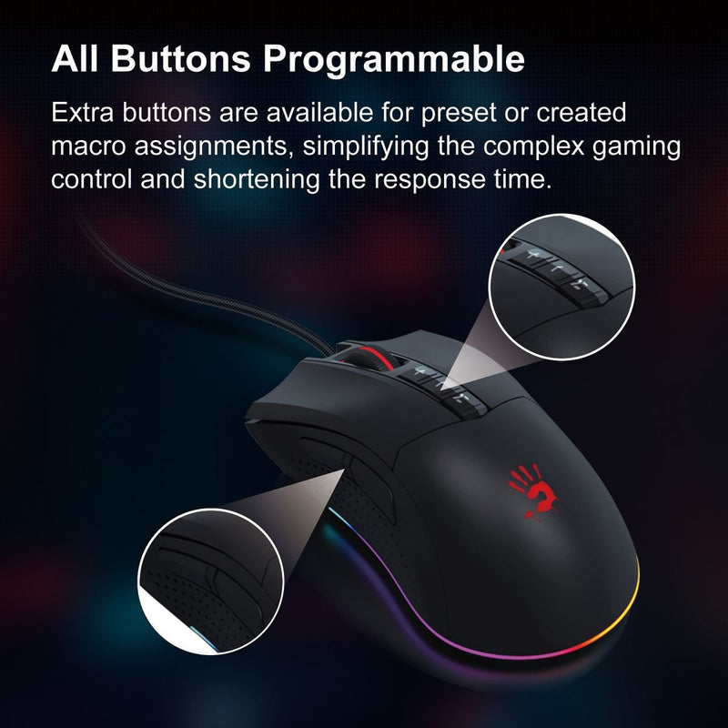 Bloody ES9 Plus Esports USB Gaming Mouse Advanced Precision - 10000 CPI - ES9 PLUS - Mice - alnabaa.com - النبع