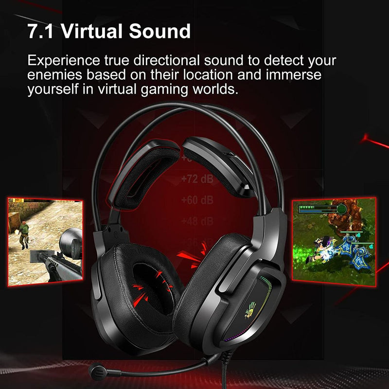 Bloody G575 7.1 Surround Sound Gaming Headset - G575-Black - Headphones - alnabaa.com - النبع