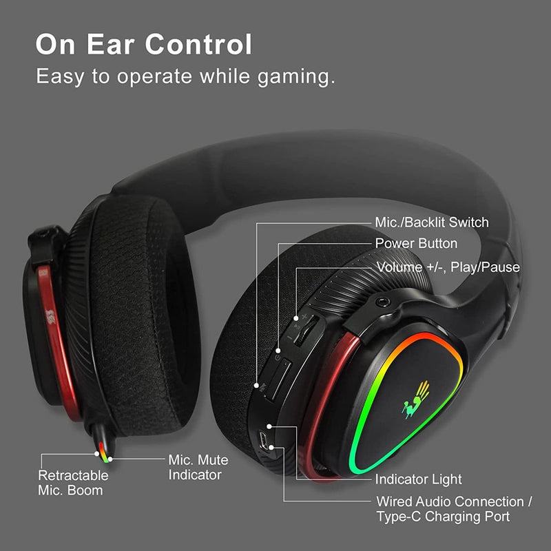 Bloody MR710 Wireless RGB Gaming Headset for Xbox, PS4/5 - MR710 Black - Headphones - alnabaa.com - النبع