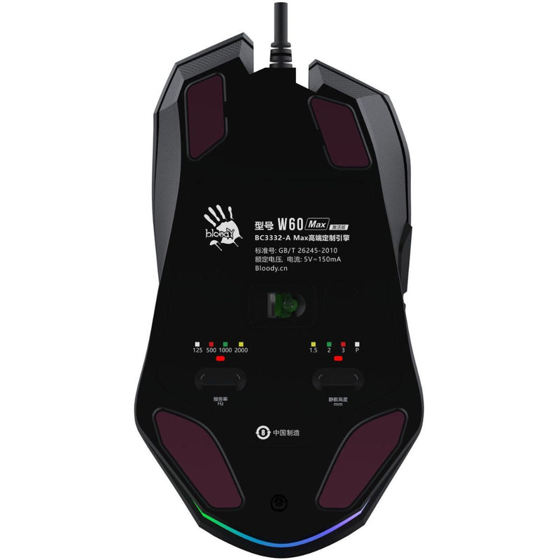 Bloody W60 Max RGB Optical Gaming Mouse - 10000 CPI - W60Max-Black - Mice - alnabaa.com - النبع