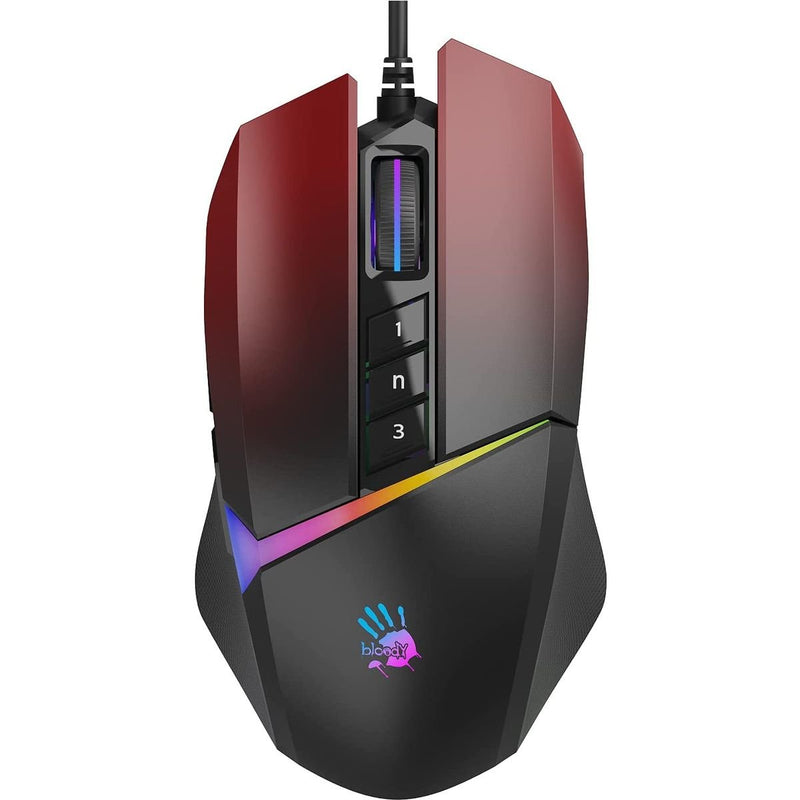 Bloody W60 Max RGB Optical Gaming Mouse - 10000 CPI - W60Max-Red - Mice - alnabaa.com - النبع