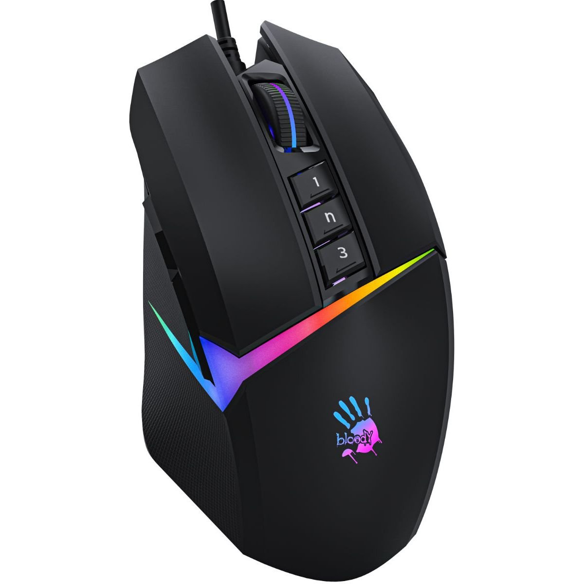 Bloody W60 Max RGB Optical Gaming Mouse - 10000 CPI - W60Max-Black - Mice - alnabaa.com - النبع