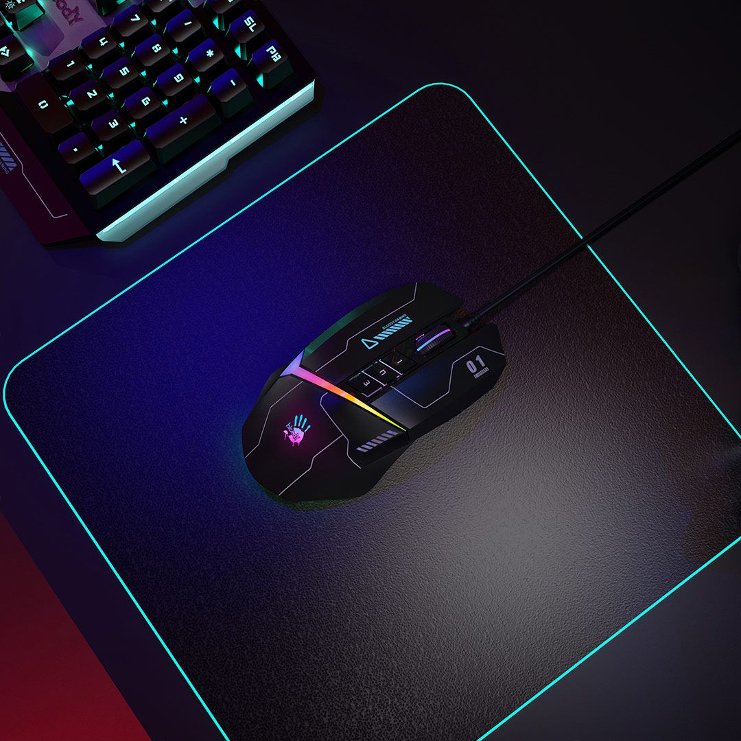 Bloody W60 Max RGB Optical Gaming Mouse - 10000 CPI - W60Max-Black - Mice - alnabaa.com - النبع