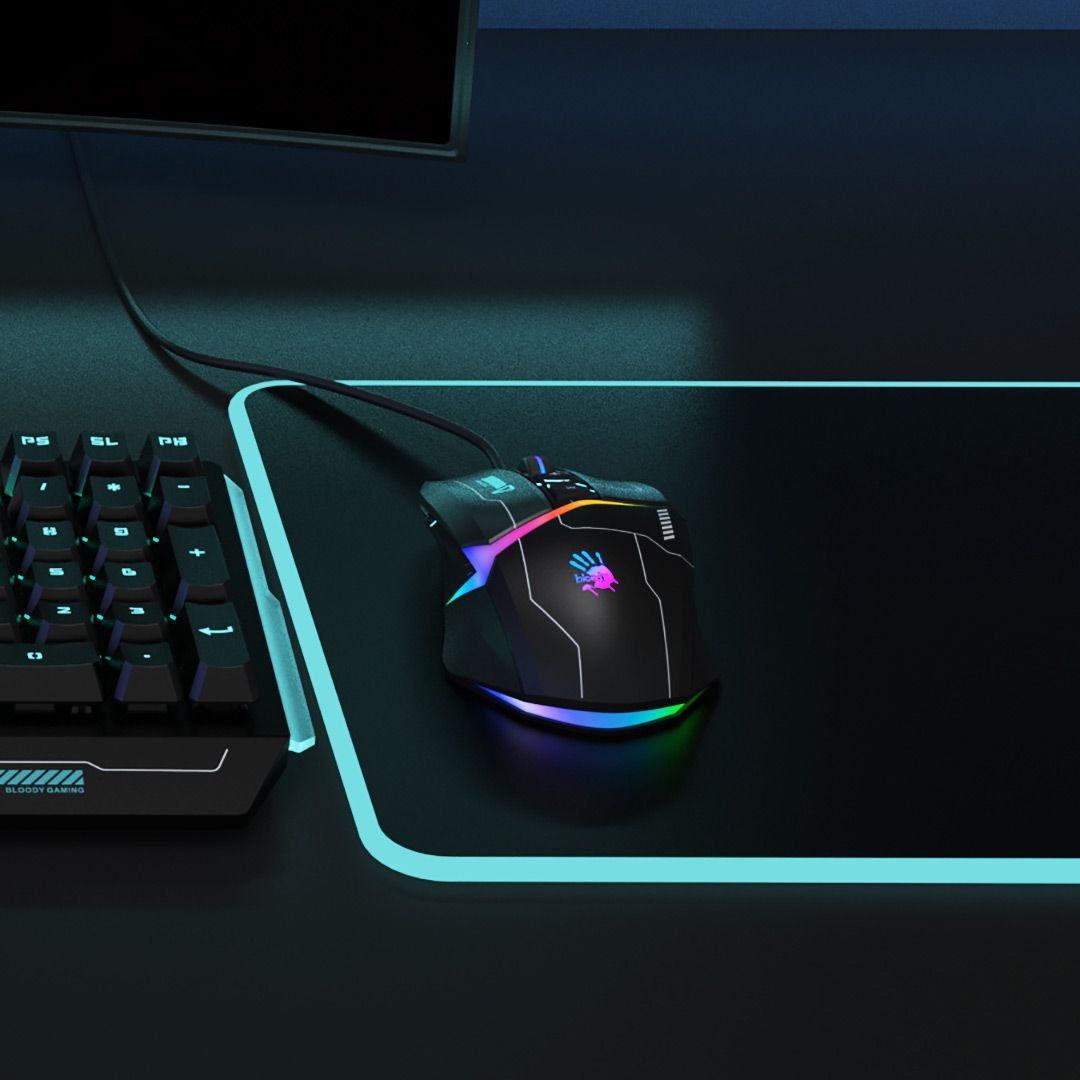 Bloody W60 Max RGB Optical Gaming Mouse - 10000 CPI - W60Max-Black - Mice - alnabaa.com - النبع