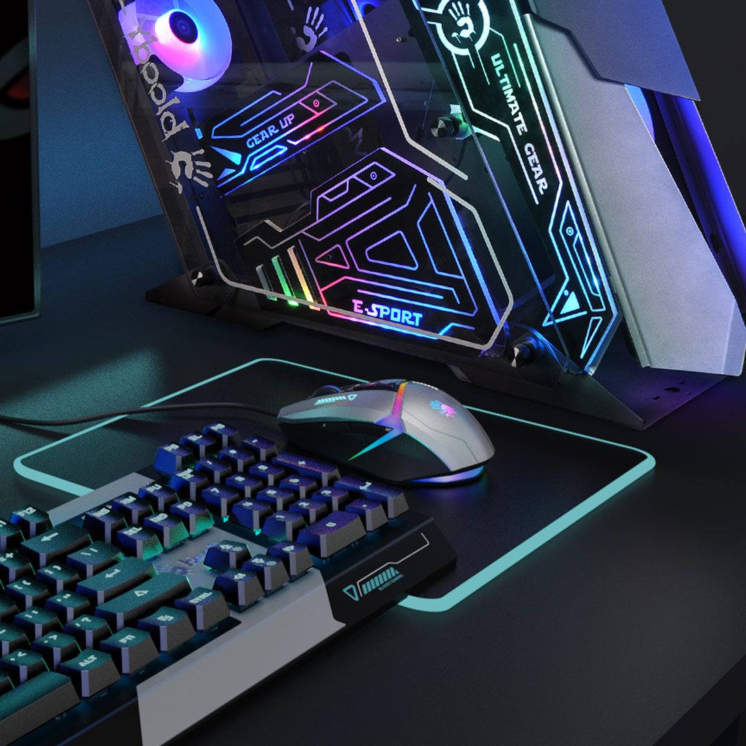 Bloody W60 Max RGB Optical Gaming Mouse - 10000 CPI - W60Max-Grey - Mice - alnabaa.com - النبع