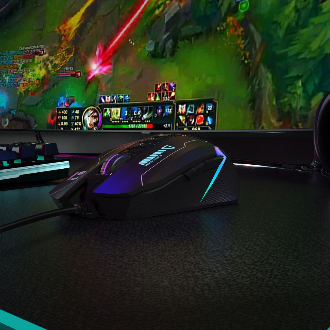 Bloody W60 Max RGB Optical Gaming Mouse - 10000 CPI - W60Max-Black - Mice - alnabaa.com - النبع