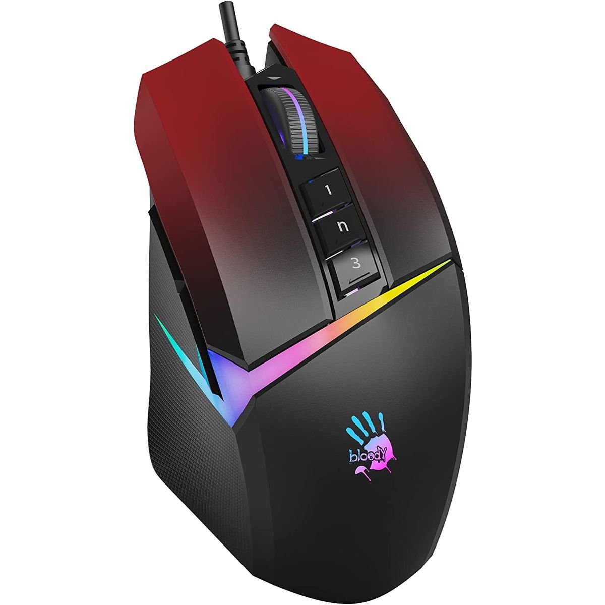 Bloody W60 Max RGB Optical Gaming Mouse - 10000 CPI - W60Max-Red - Mice - alnabaa.com - النبع