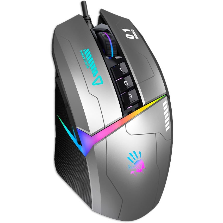 Bloody W60 Max RGB Optical Gaming Mouse - 10000 CPI - W60Max-Grey - Mice - alnabaa.com - النبع