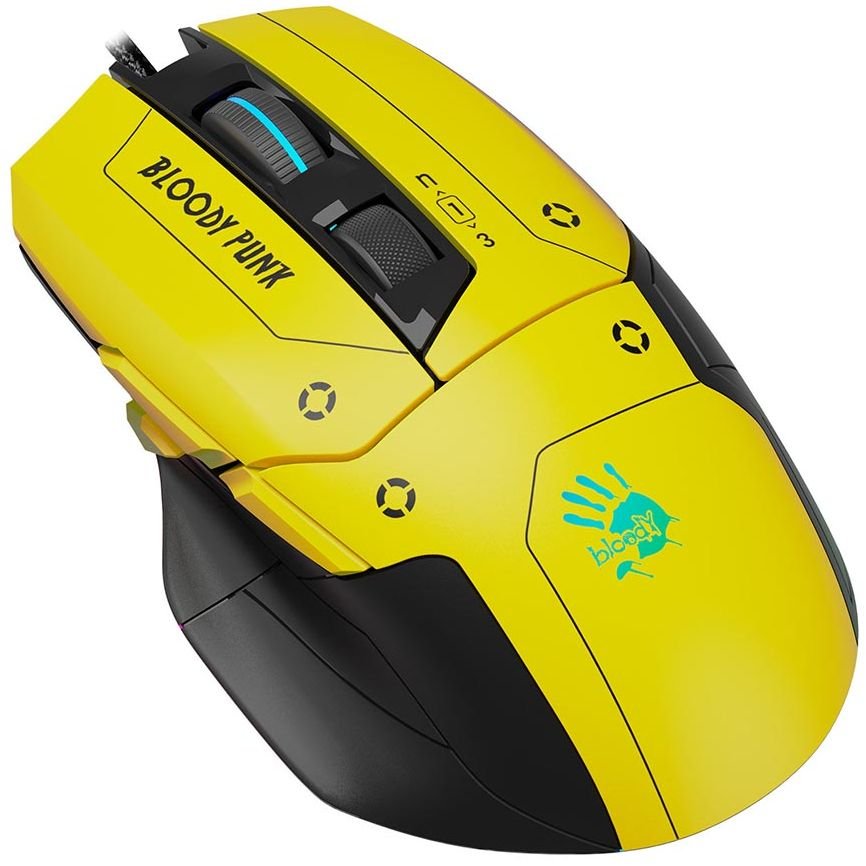 Bloody W70 Max RGB Gaming Mouse - 10000 CPI - W70Max-Yellow - Mice - alnabaa.com - النبع