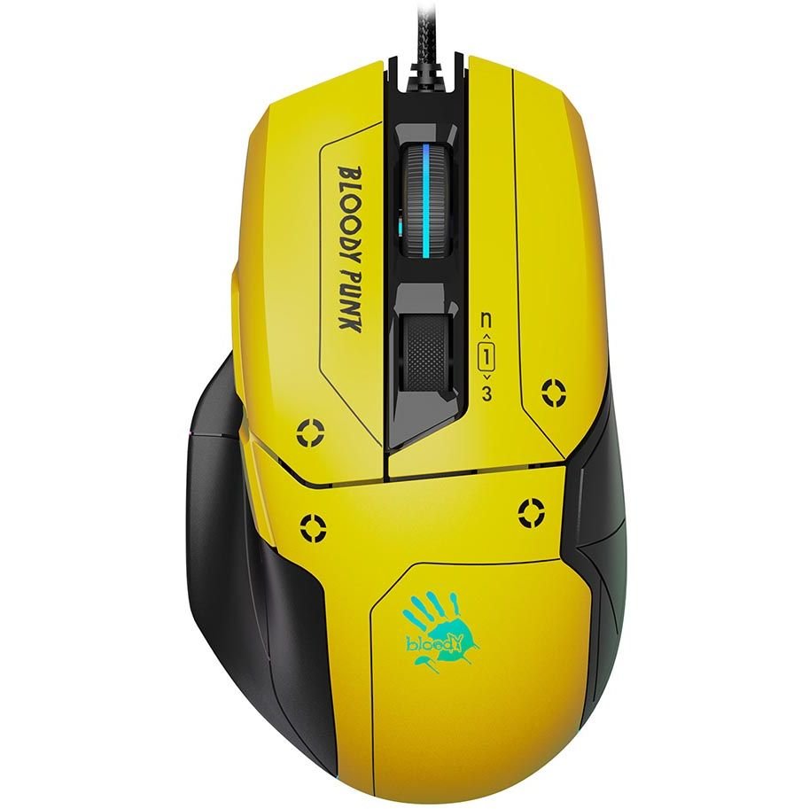 Bloody W70 Max RGB Gaming Mouse - 10000 CPI - W70Max-Yellow - Mice - alnabaa.com - النبع