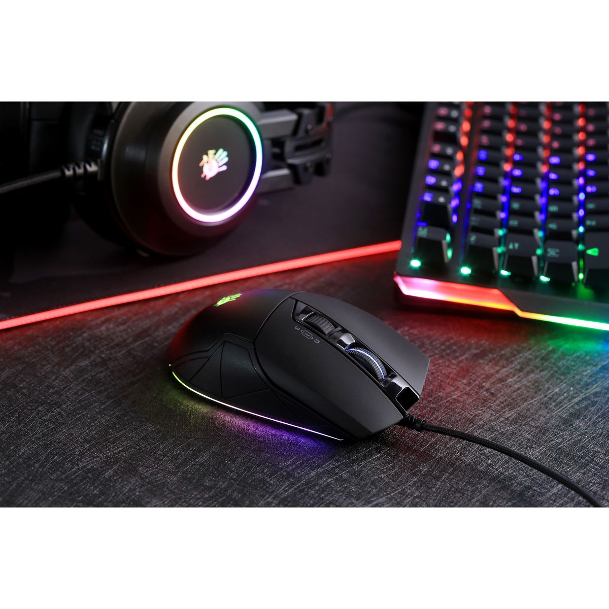 Bloody W70 Max RGB Gaming Mouse - 10000 CPI - W70Max Black - Mice - alnabaa.com - النبع