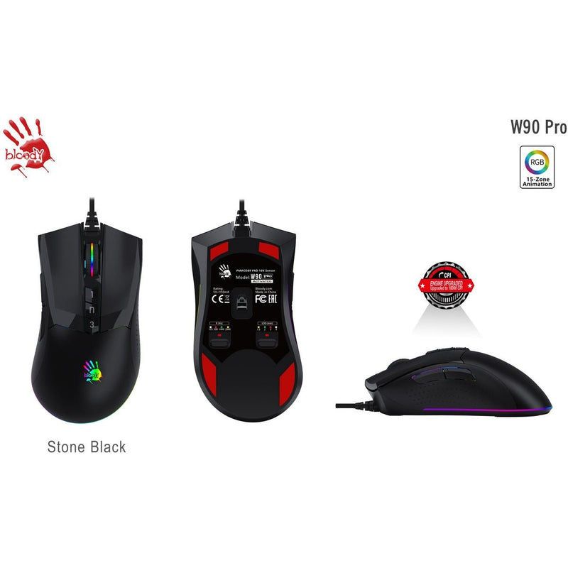 Bloody W90 Pro RGB Optical Gaming Mouse Advanced Precision - 16000 CPI - W90 PRO - Mice - alnabaa.com - النبع
