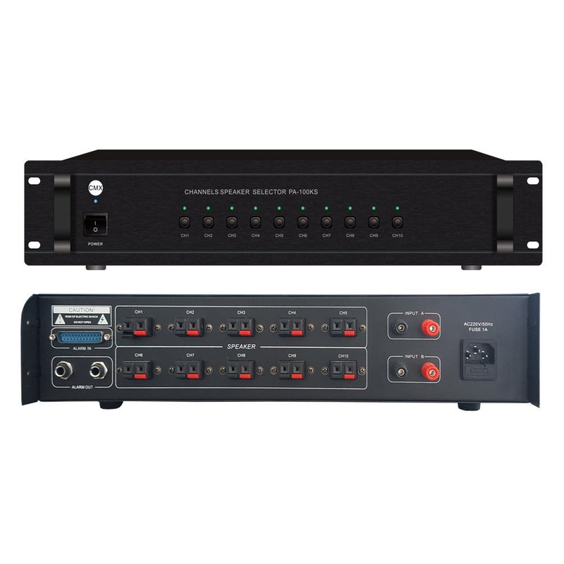 CMX 10 Zone Speaker Selector, expandable to 200 zone, with fire alarm interface. - PA-100KS - Public address Amplifier - alnabaa.com - النبع