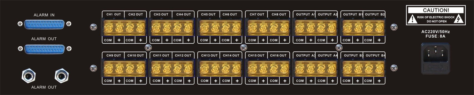 CMX 16 Zone Speaker Selector, expandable up to 320 zones ,With interface for fire alarm system - PA-200KS - Public address Amplifier - alnabaa.com - النبع
