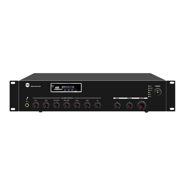 CMX 240W Economy Mixer Amp with Mp3/FM/SD/Bluetooth, 3 Mic, 2 Aux, 70V/100V/4-16ohms. - EA-240A - Public address Amplifier - alnabaa.com - النبع