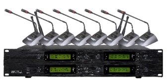 CMX 8CH UHF Wireless Microphone System, adjustable frequency 550-980MHz - WM-U800 - Conference System - alnabaa.com - النبع