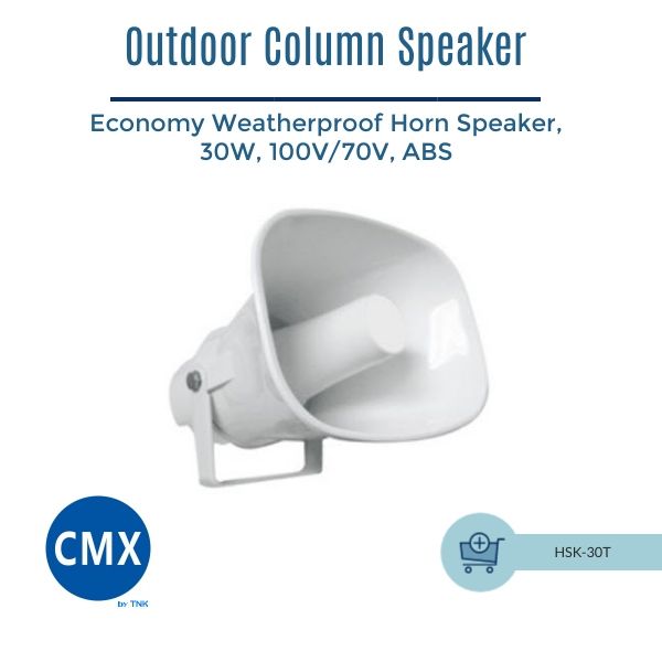 CMX Weatherproof Outdoor Horn Speaker, 30W ,ABS ,100V/70V - HSK-30T - Speakers - alnabaa.com - النبع