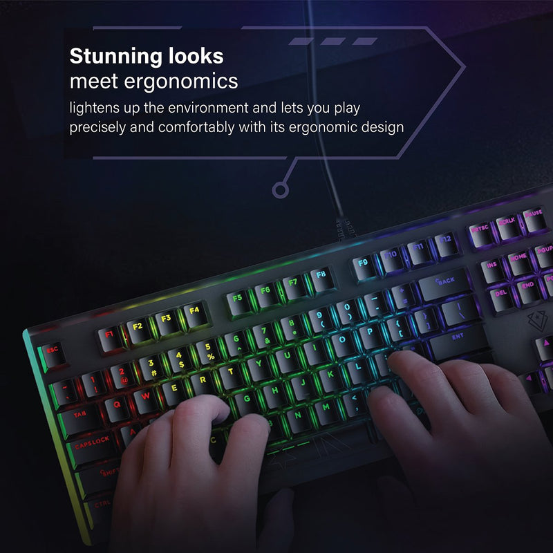 VERTUX Comando Mechanical Gaming Keyboard - Arabic